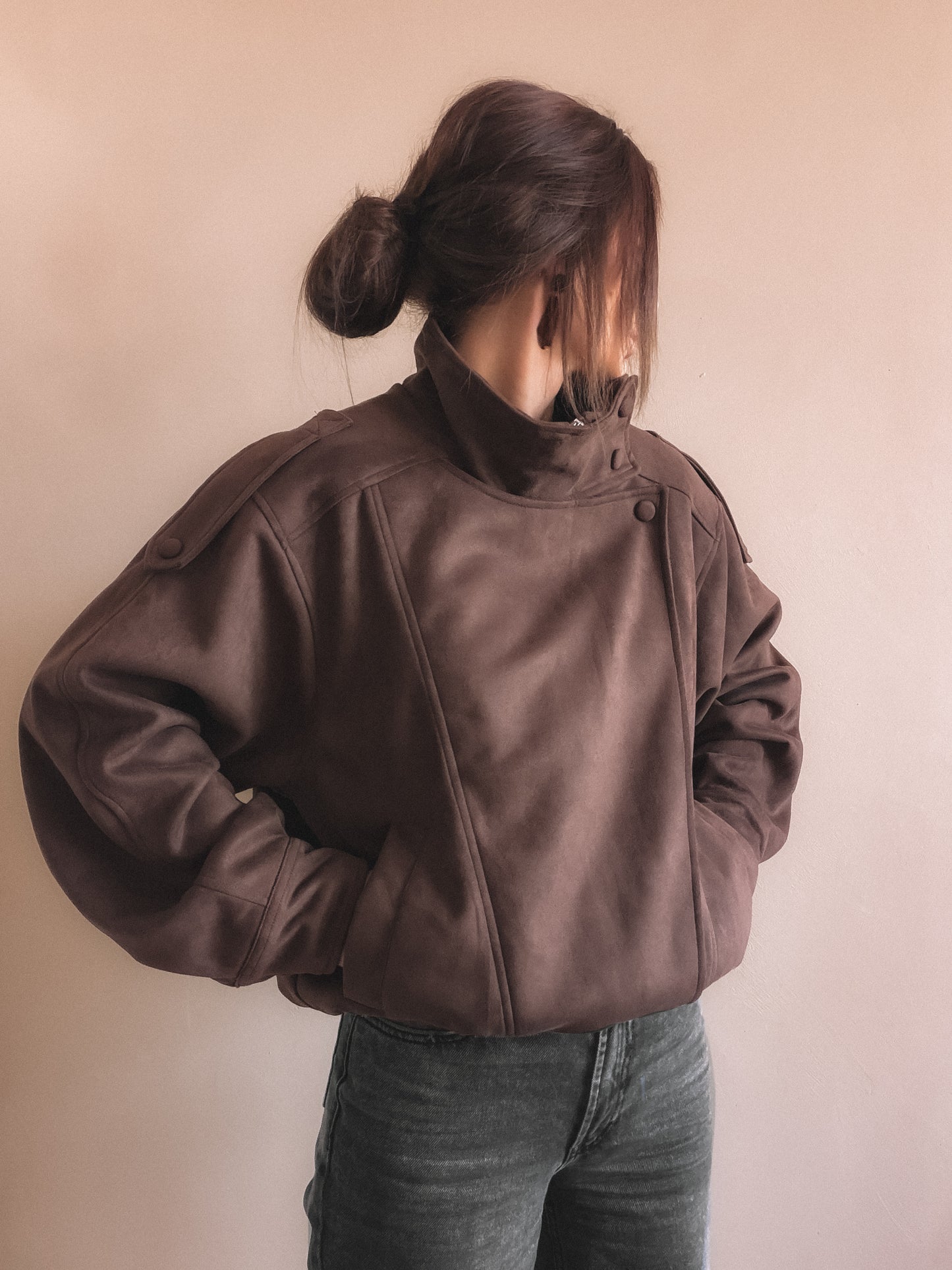 Veste Aren Suédine Marron