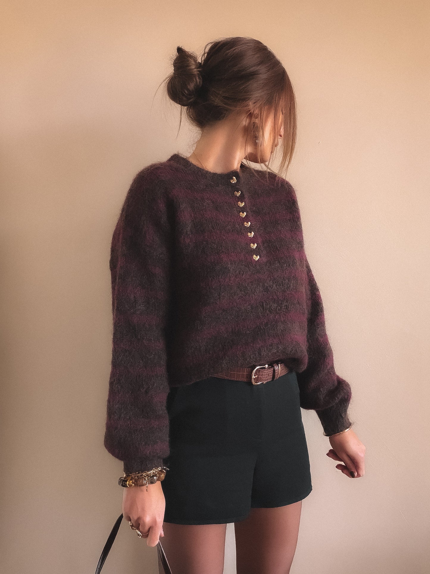 Pull Elya Rayures bordeaux