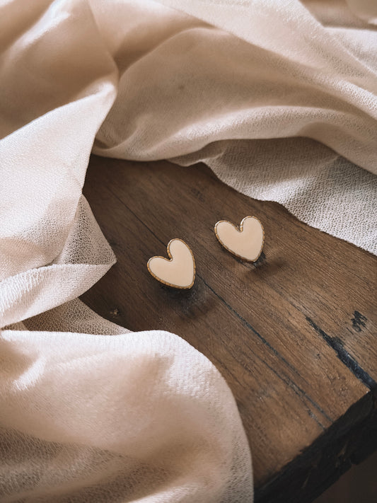 Boucles Luna Coeur Ecru