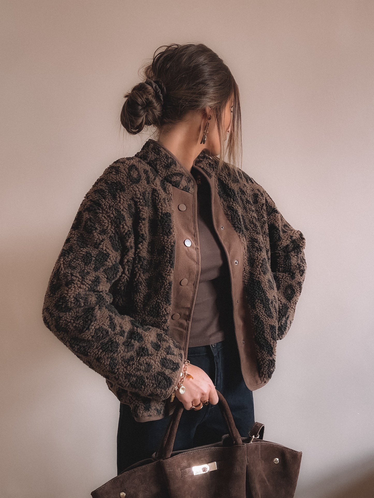 Manteau Maya Léopard Marron