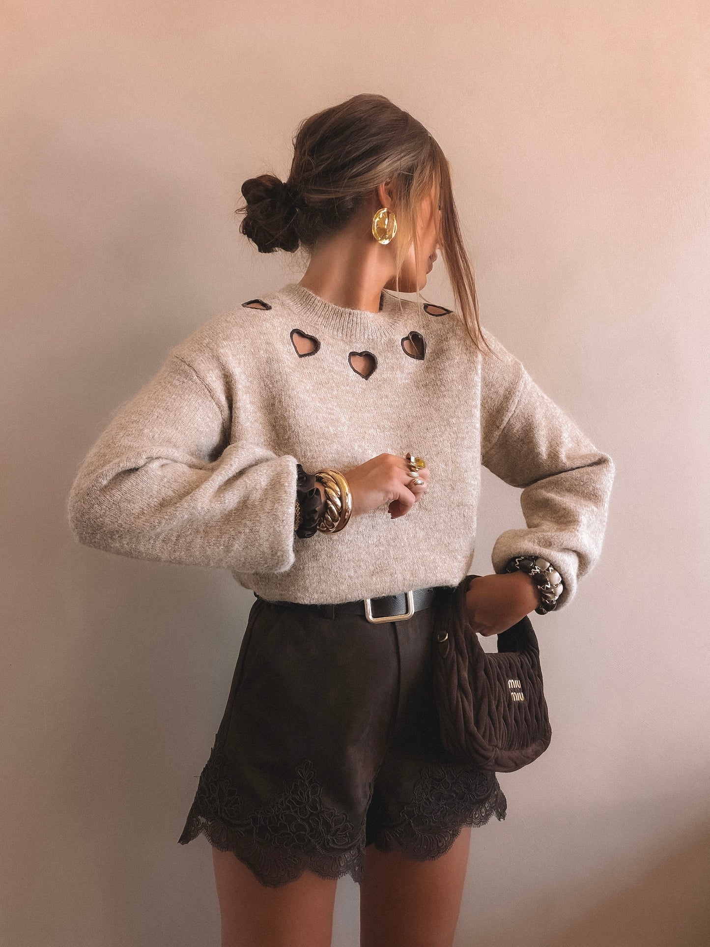 Short Marron en suédine Cassie