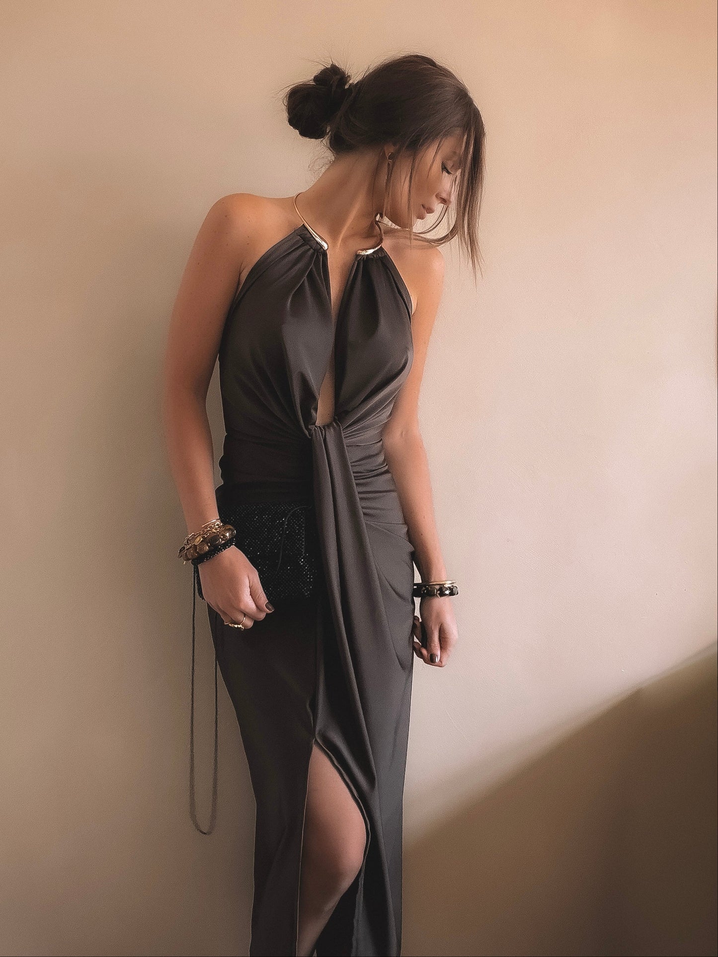 Robe Dos Nu Luna Marron