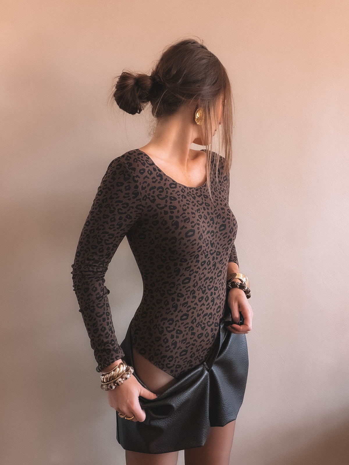 Body Esmee leopard Marron