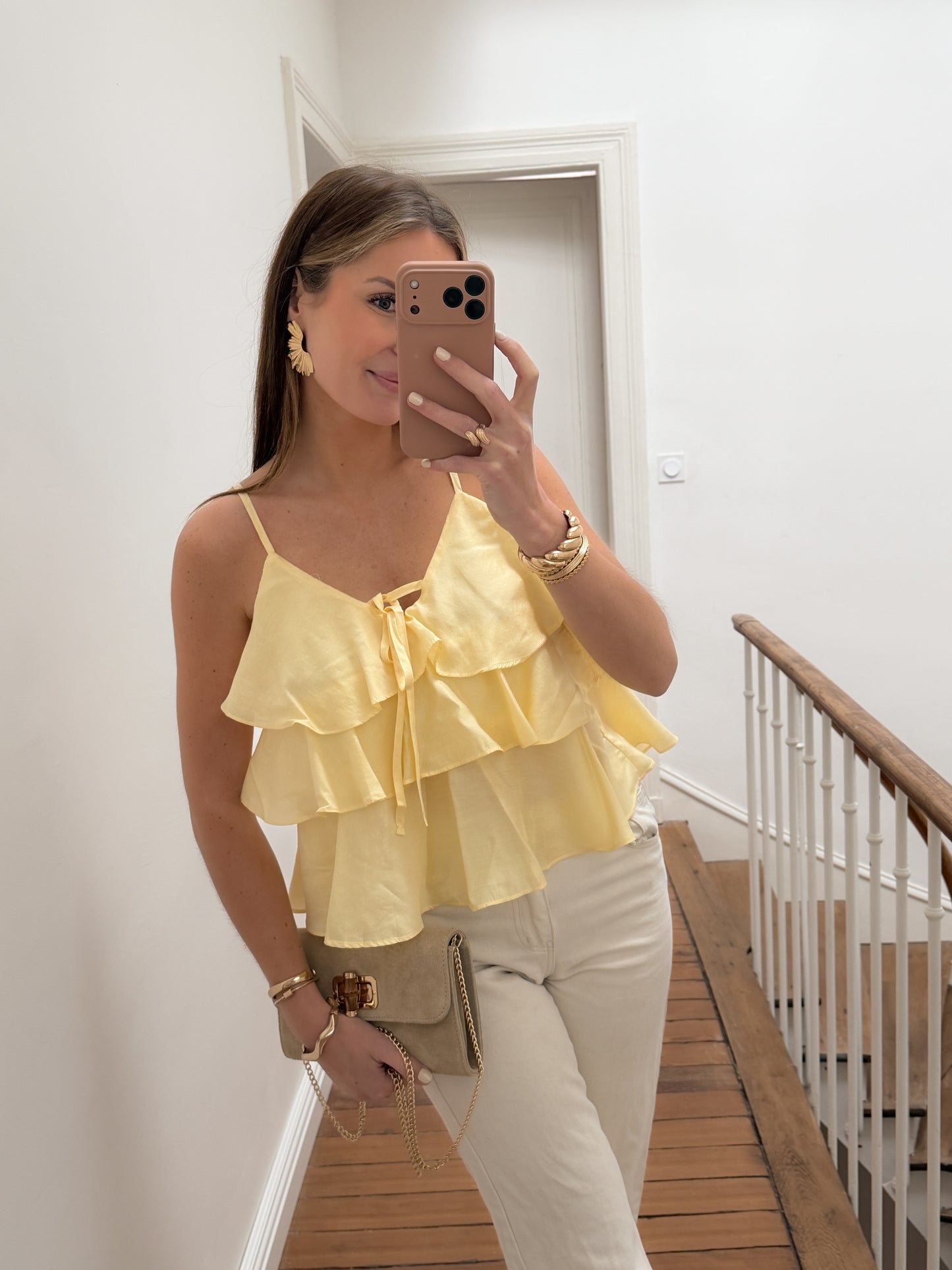 Top Céleste Jaune