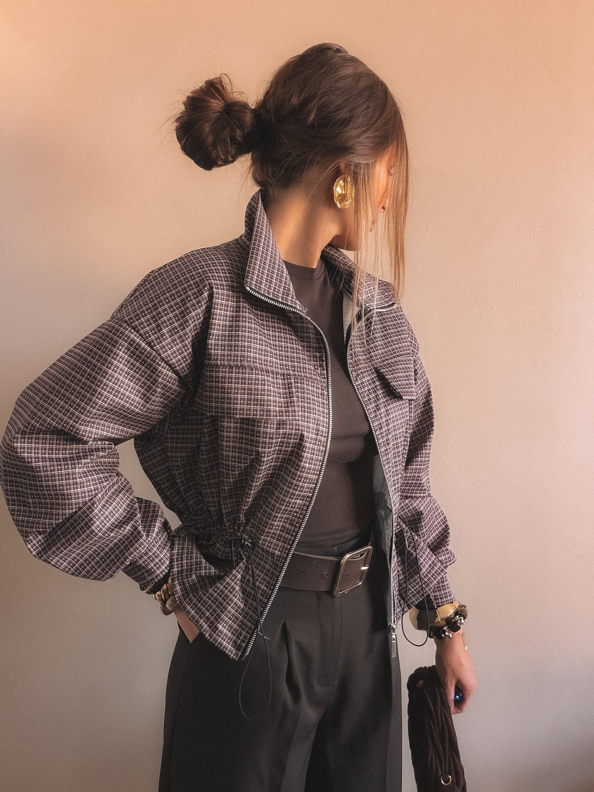 Veste Capucine à carreaux