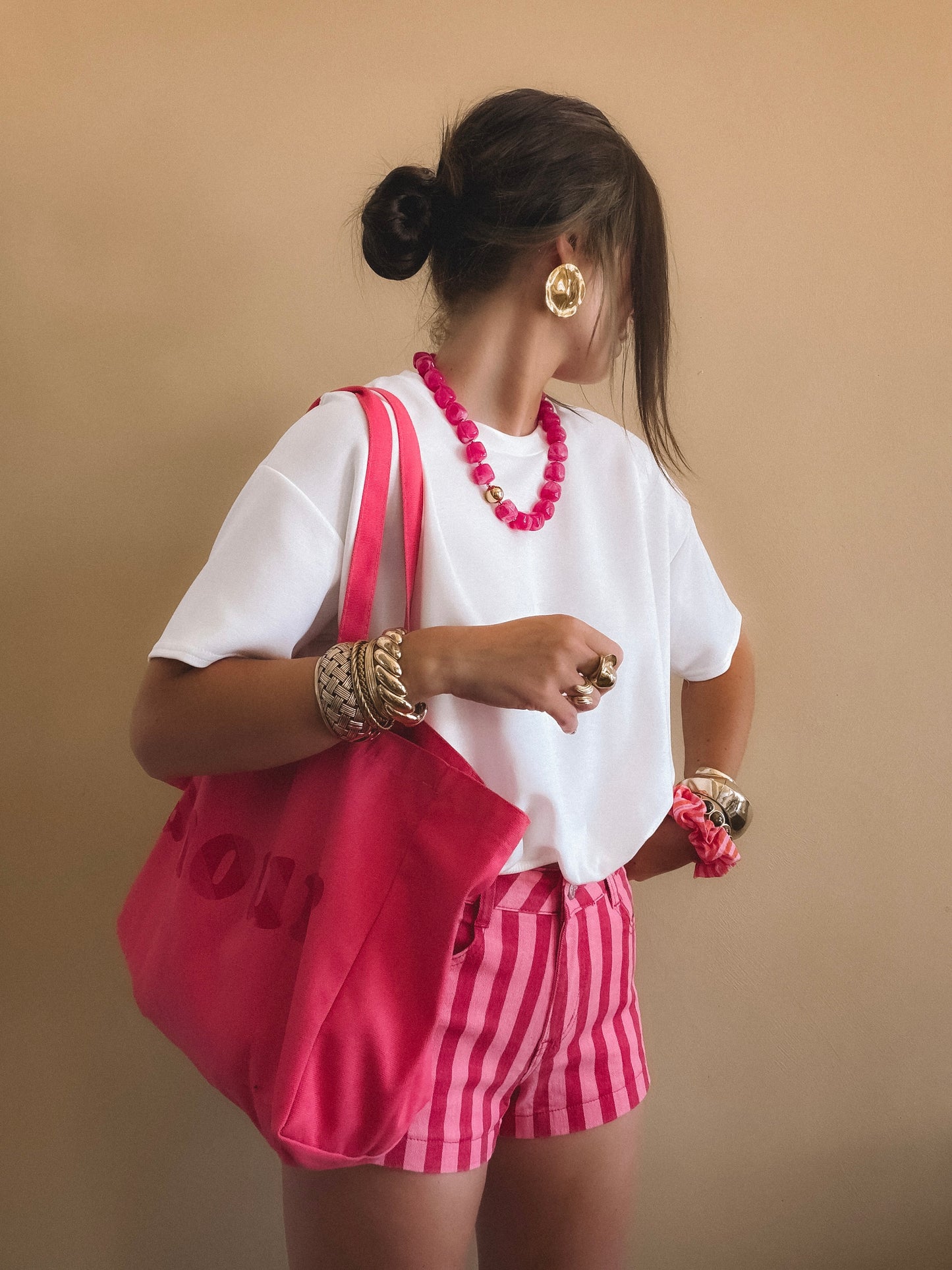Short Rosa à rayures