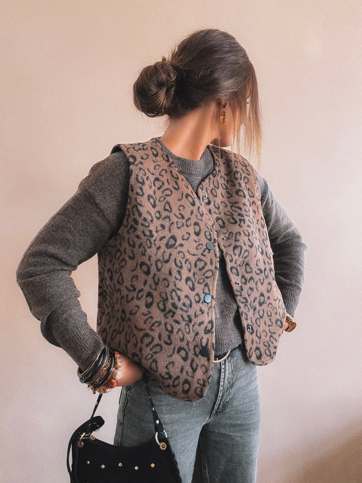 Gilet sans manches léopard Zaya