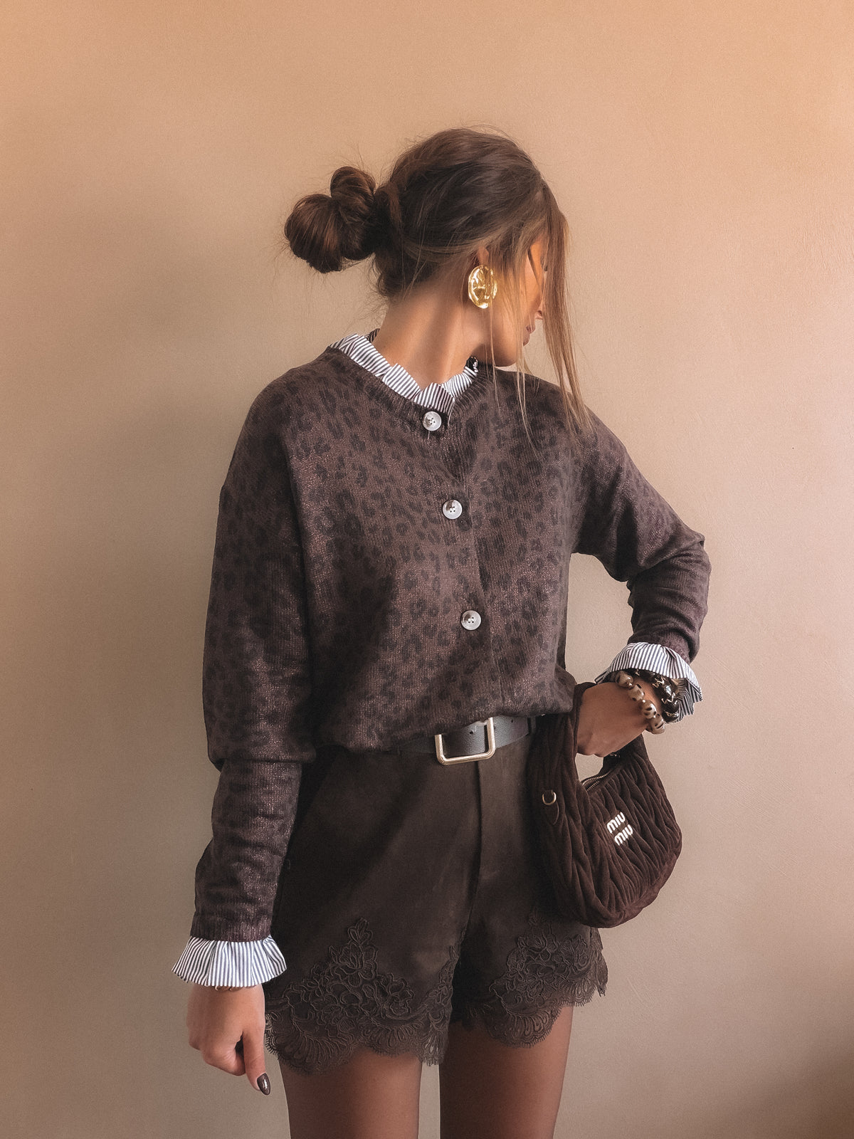 Gillet CÉLESTE léopard marron