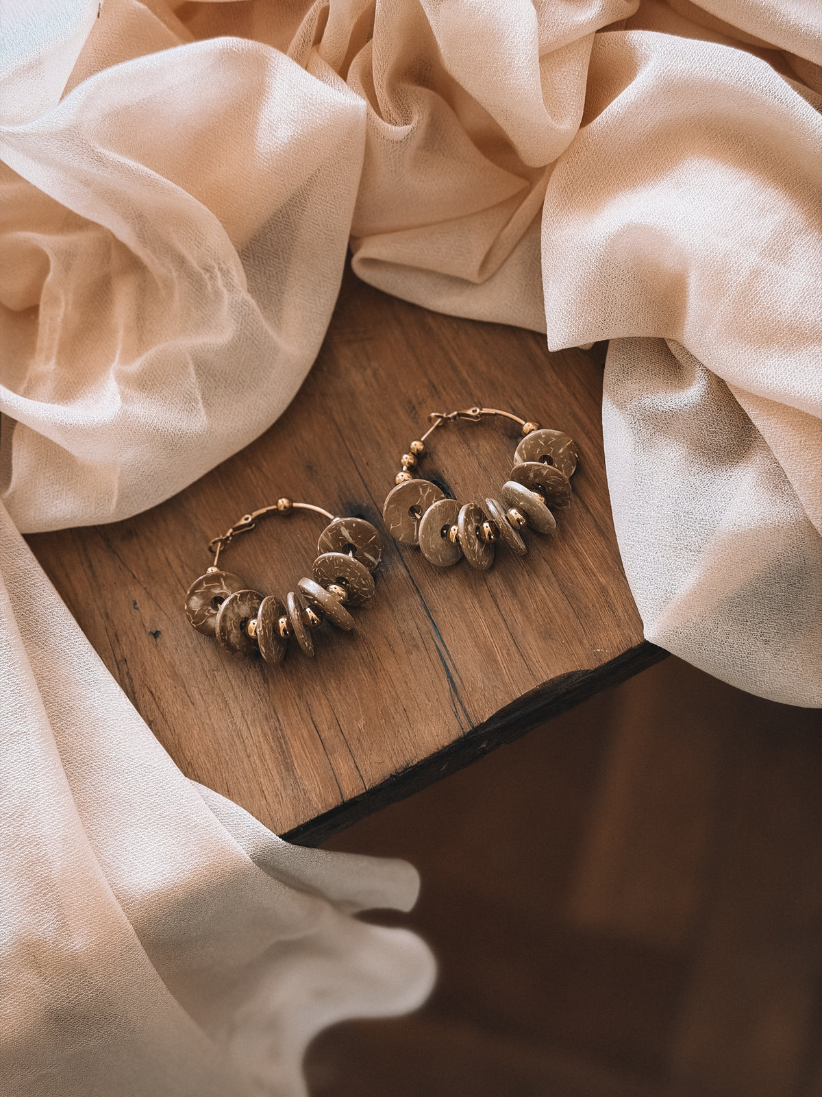 Boucles Créoles Apolline Beige