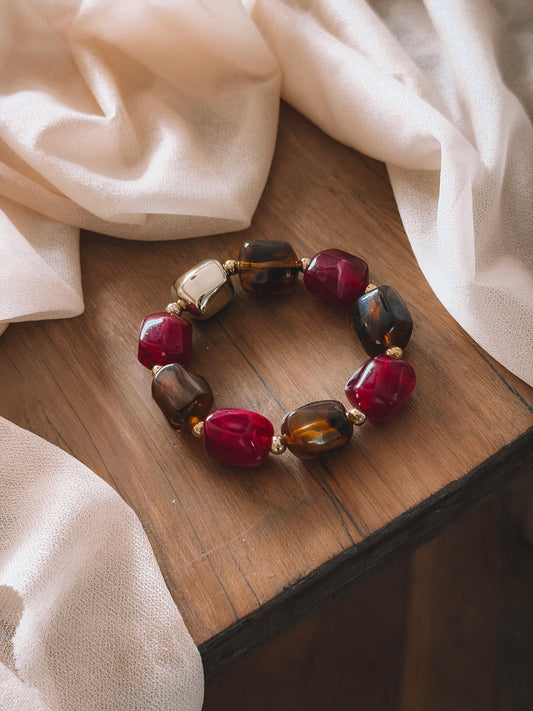 Bracelet Miela Bordeaux et Marron