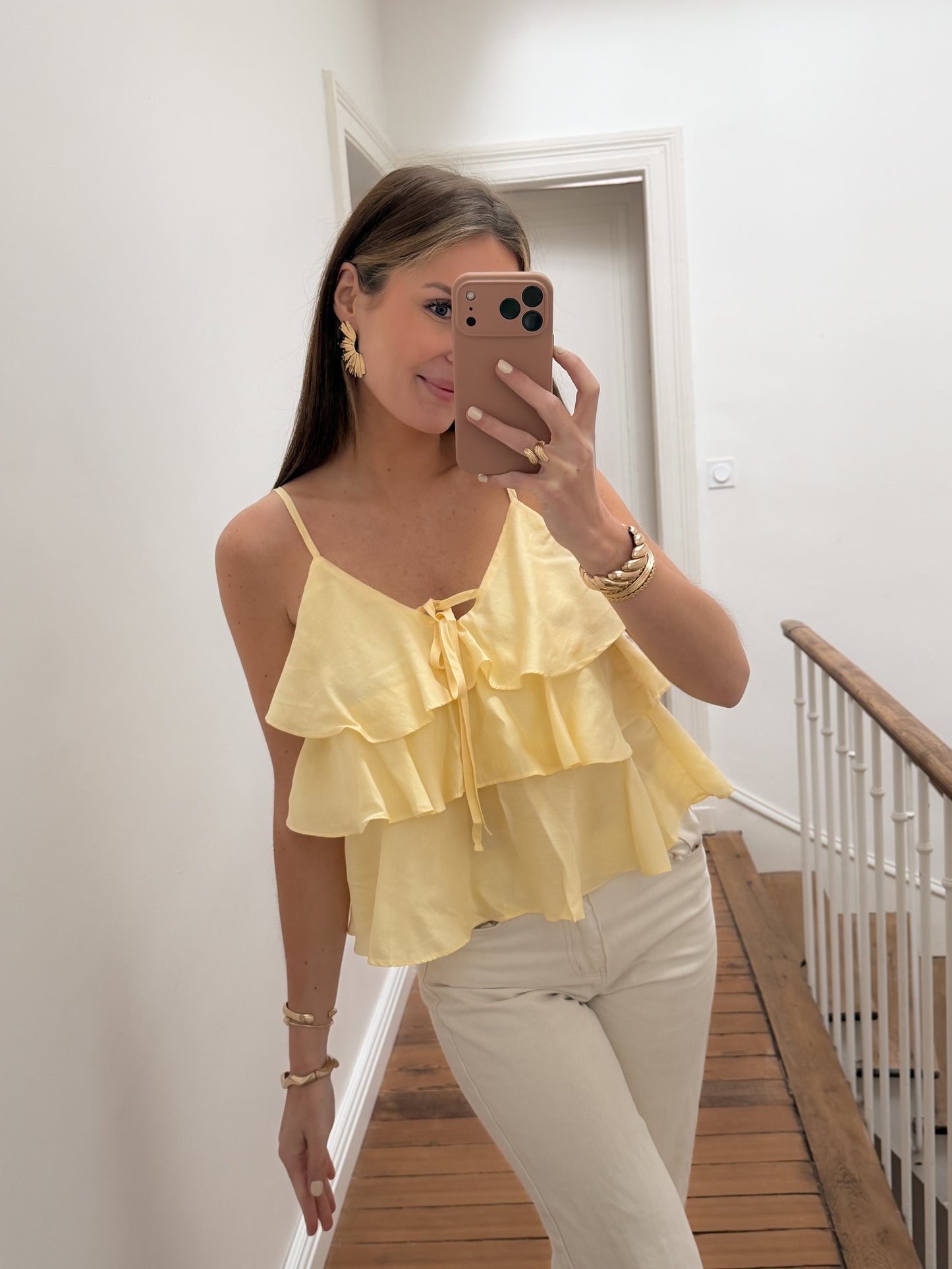 Top Céleste Jaune