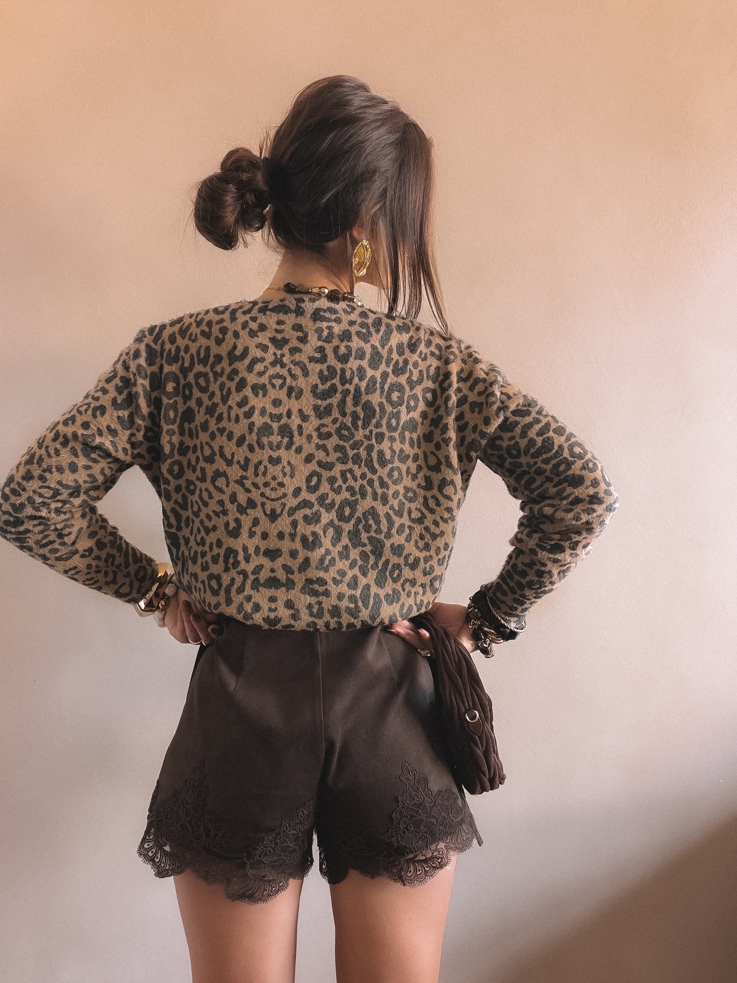Gilet Léopard Camel