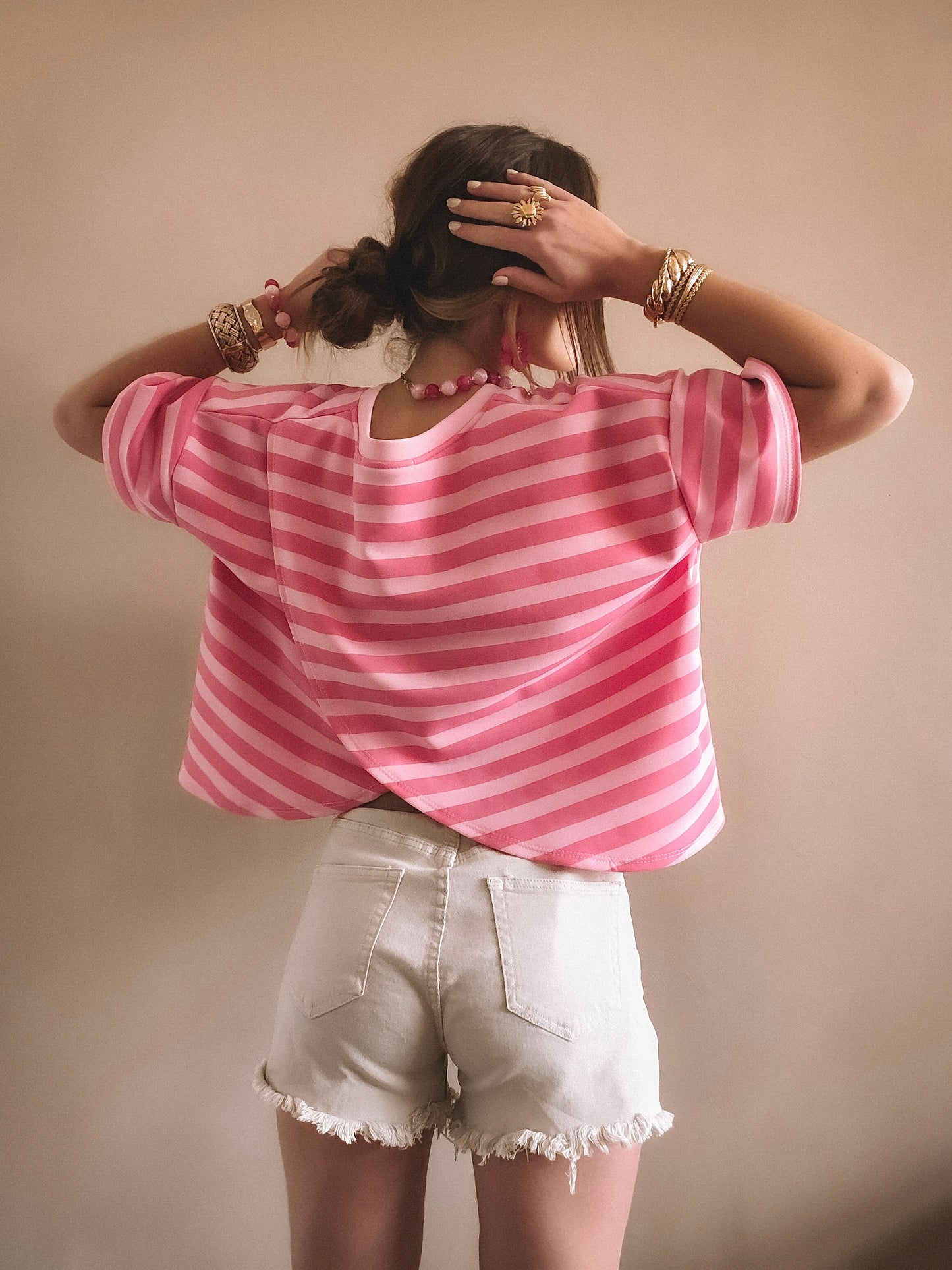 T-Shirt Alix Rayures rose