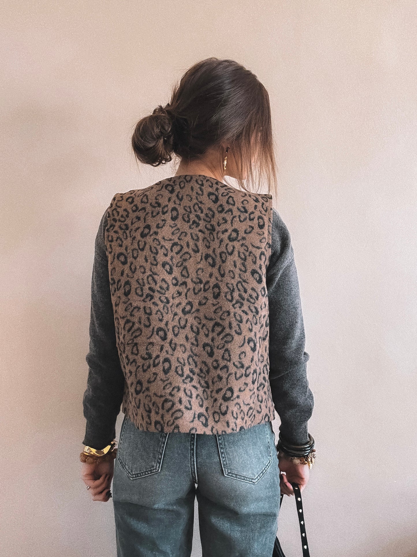 Gilet sans manches léopard Zaya