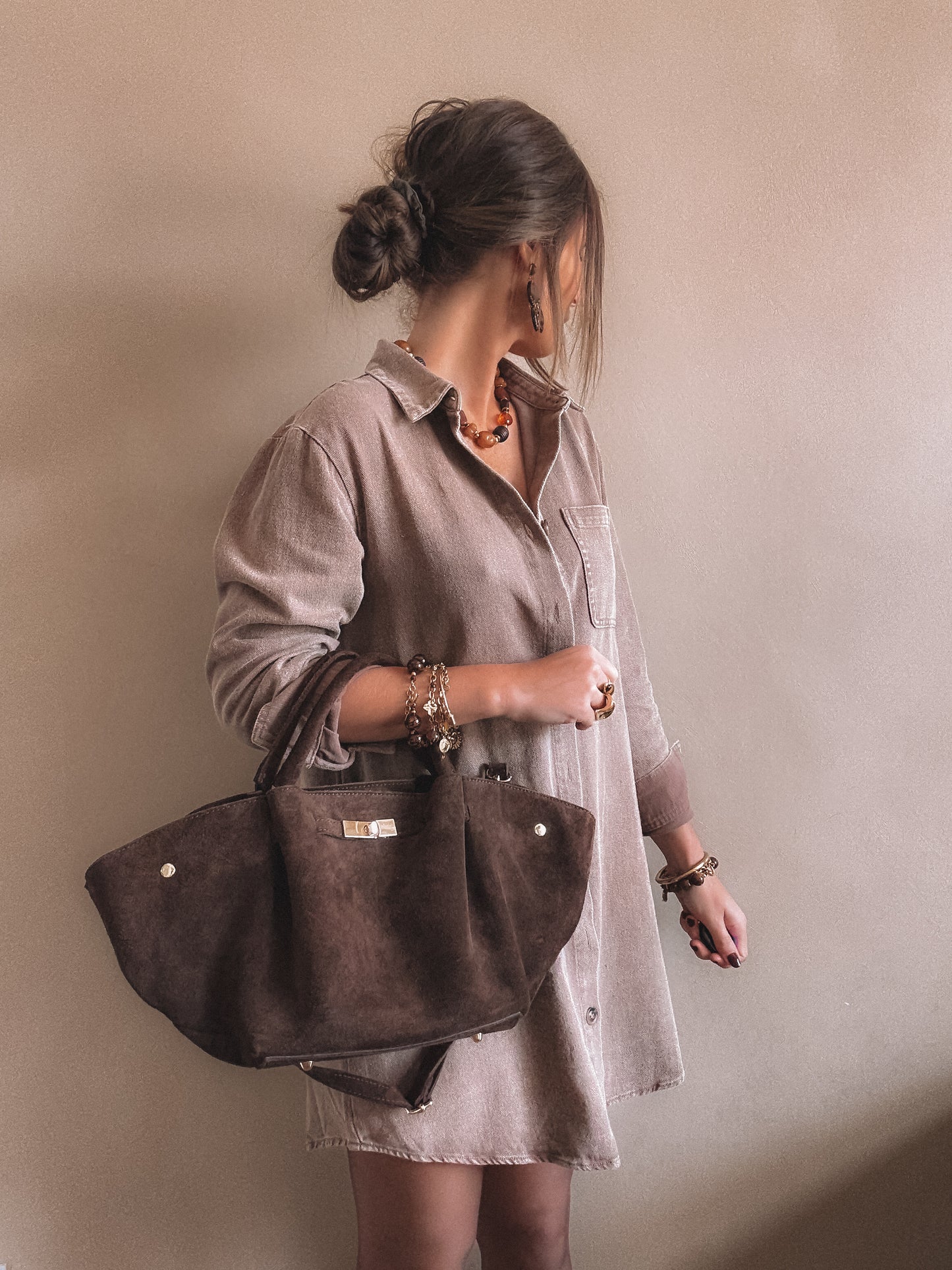 Robe en jean Ines Taupe