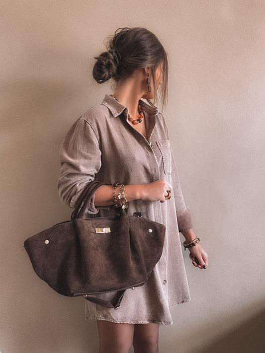 Robe en jean Ines Taupe