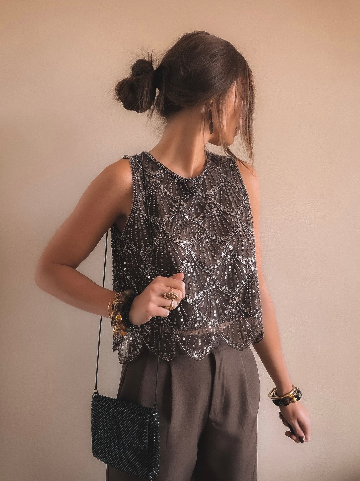 Top Mira Perles Marron