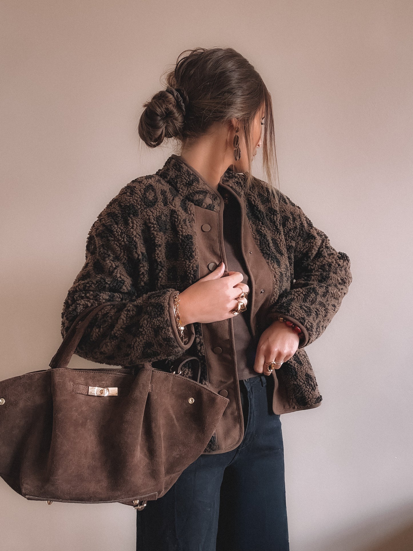 Manteau Maya Léopard Marron
