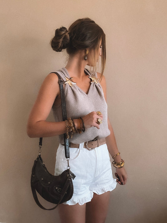 Top Iris Taupe
