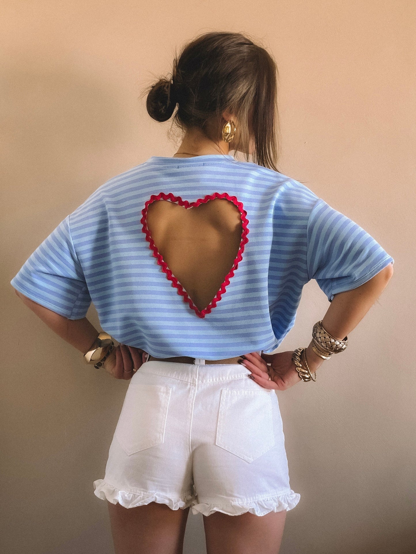 T-Shirt Amour Dos Nu Bleu