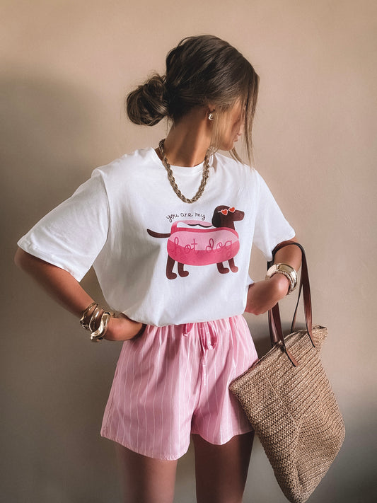 T-Shirt HOT DOG blanc