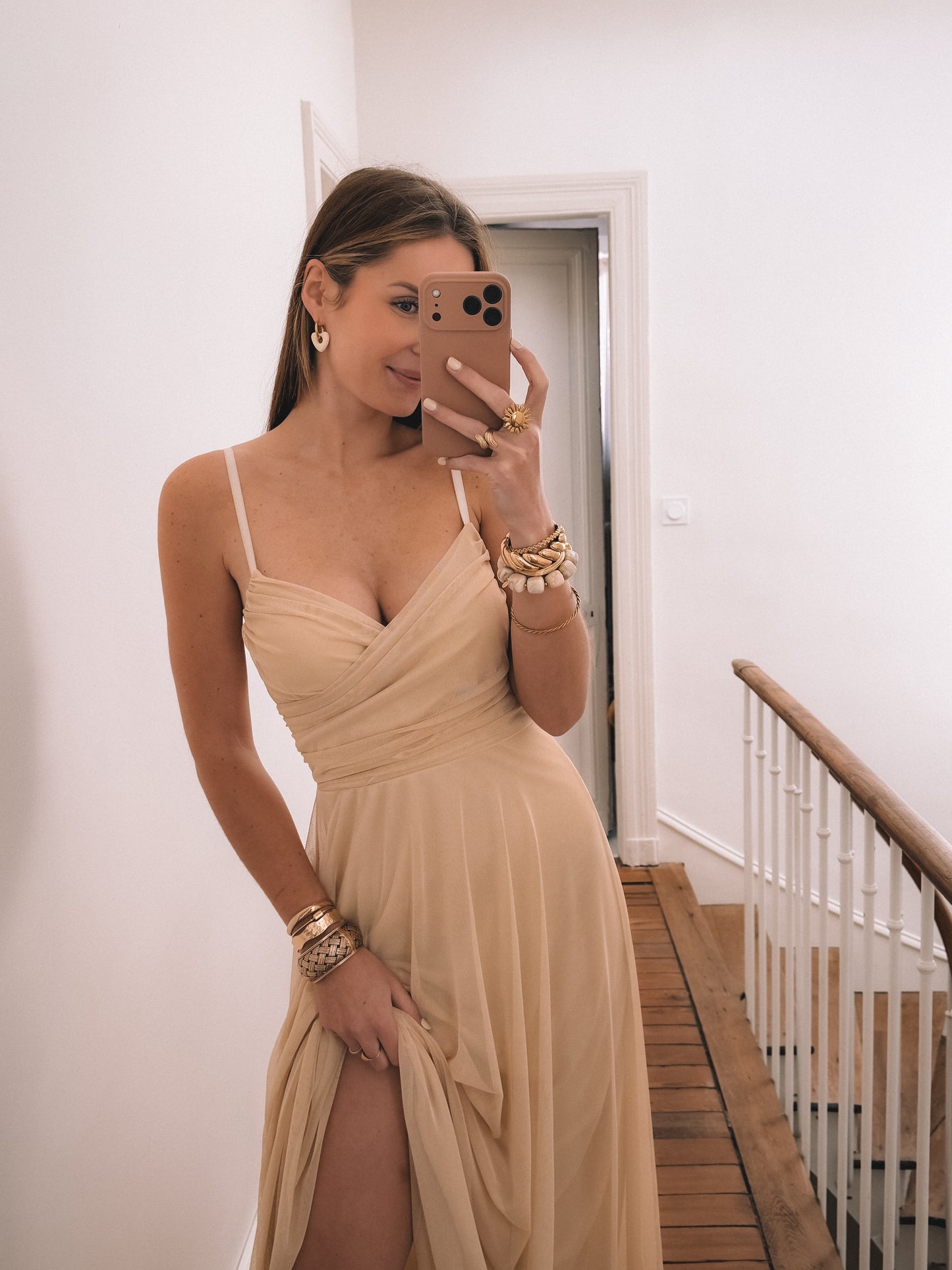 COLLECTION CEREMONIE - Robe LONGUE Talia Beige