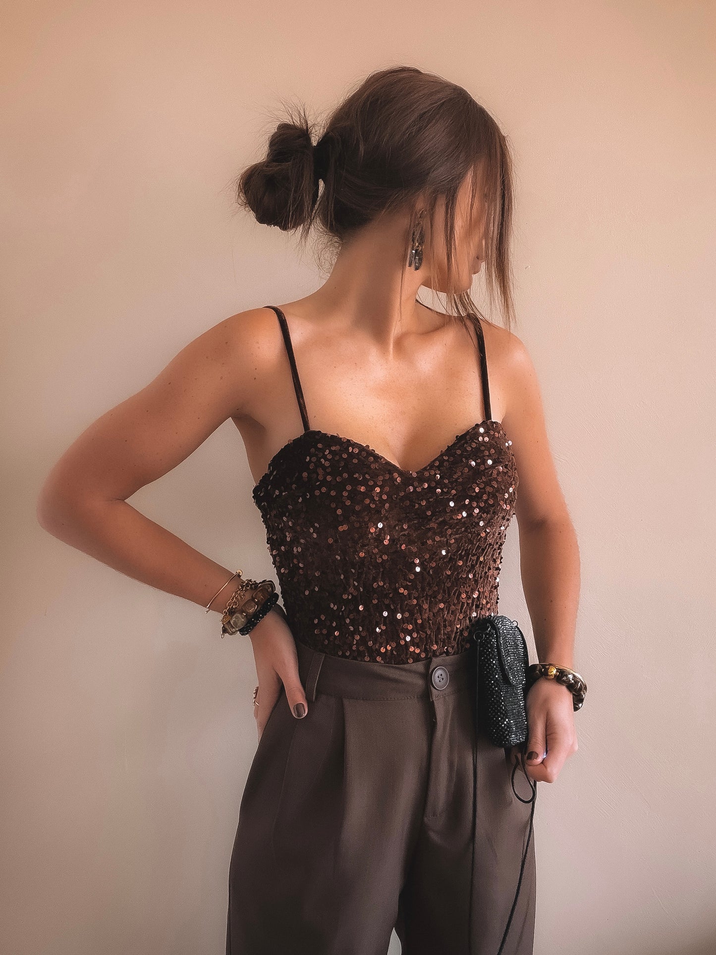 Body Louisa Sequins Marron