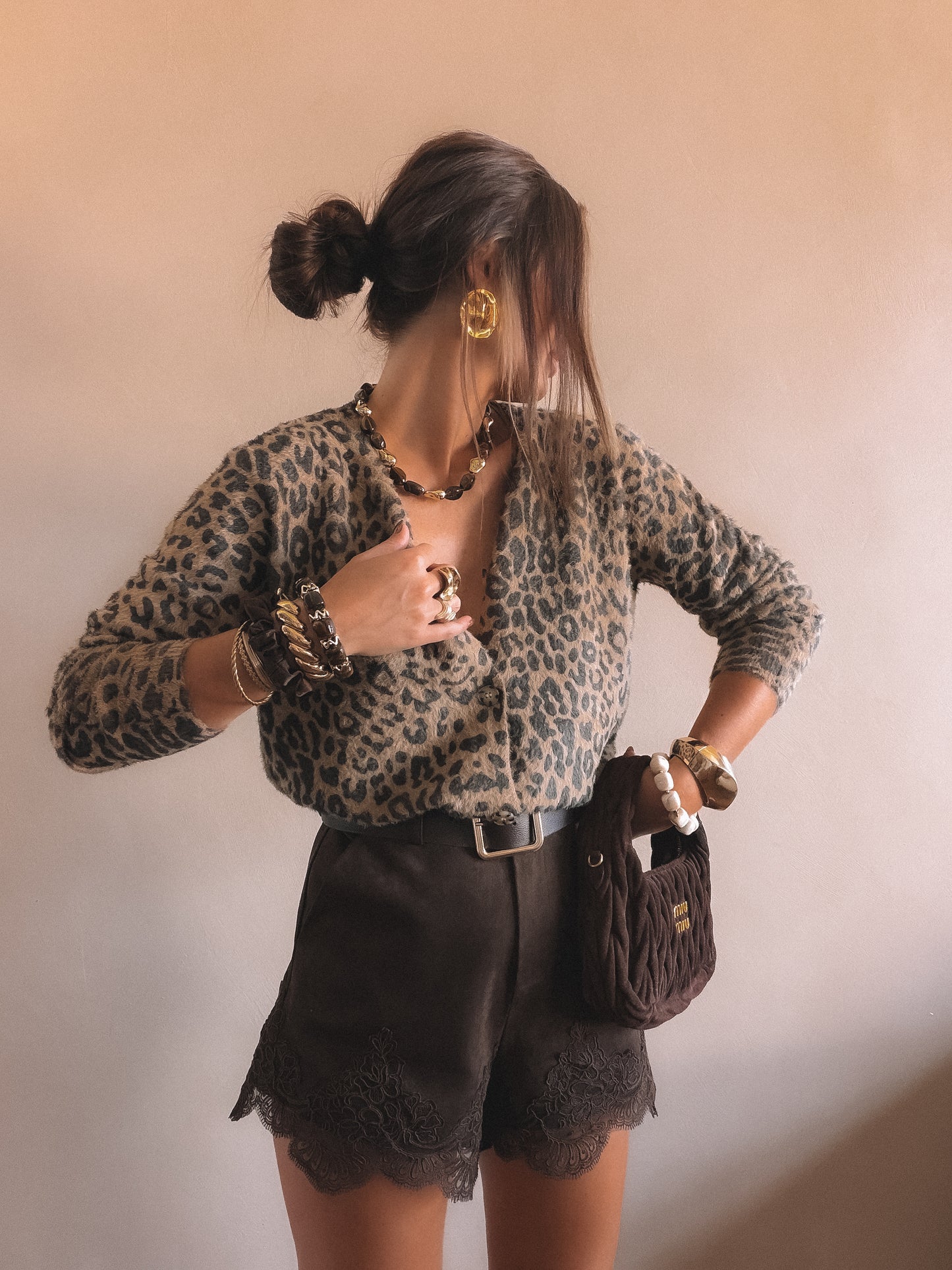 Gilet Léopard Camel