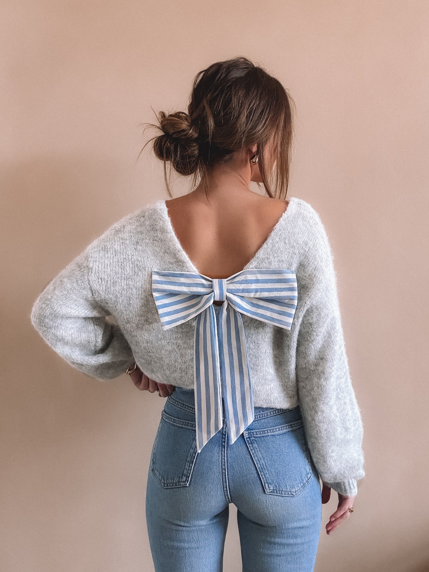 Pull Béa gris dos nu