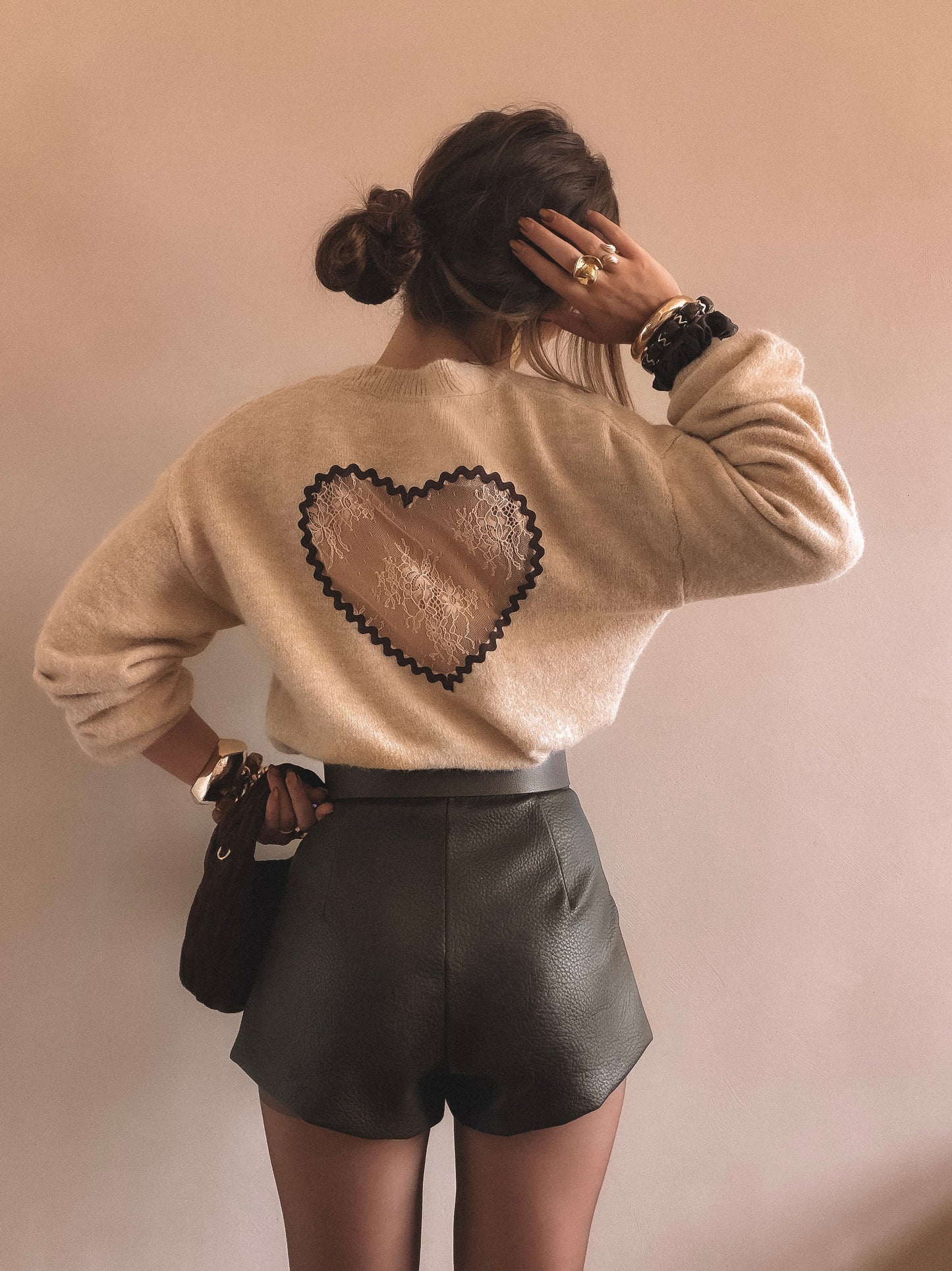 Short Mila Marron effet cuir