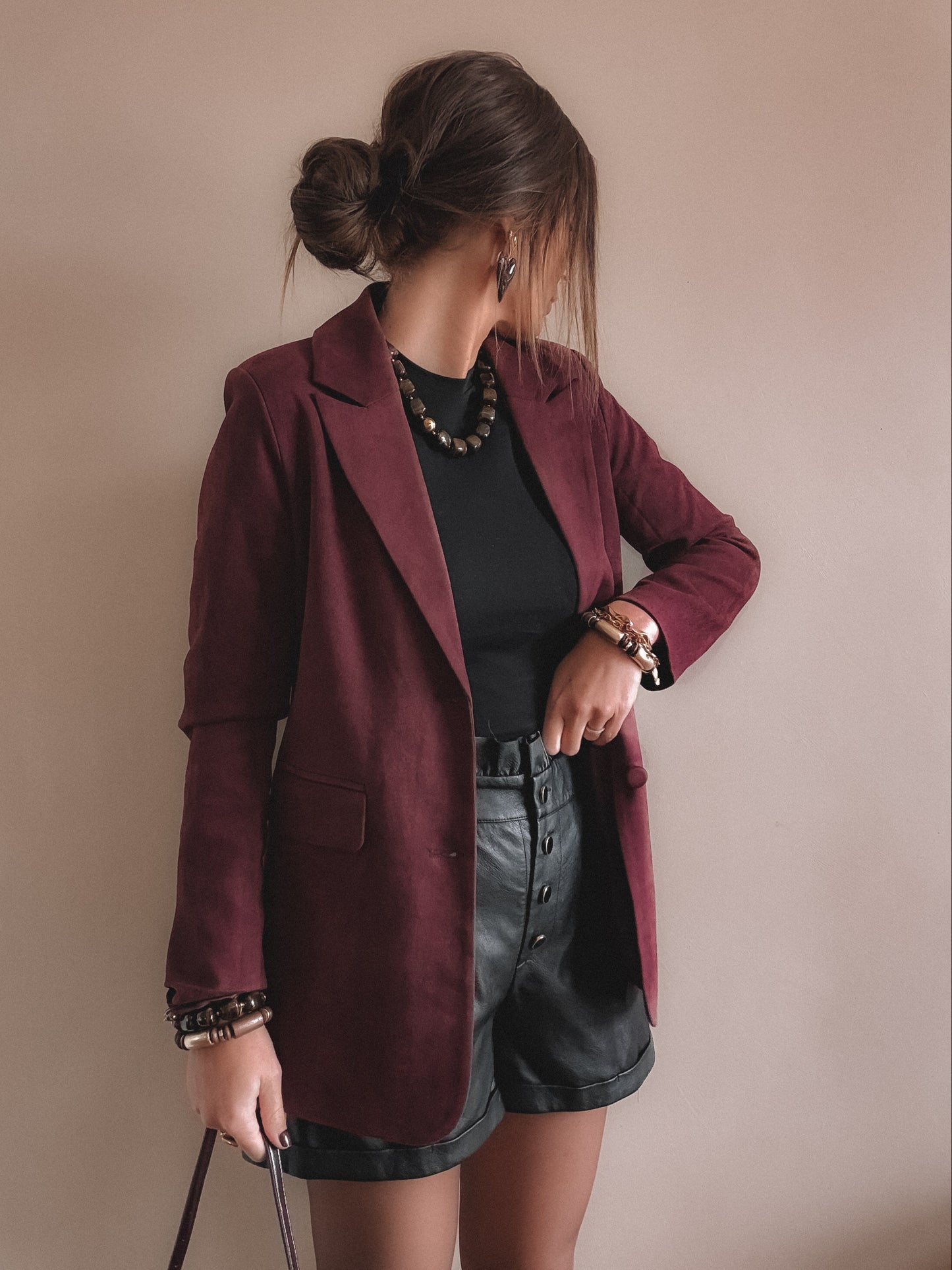 Blazer Claudia Bordeaux Suédine