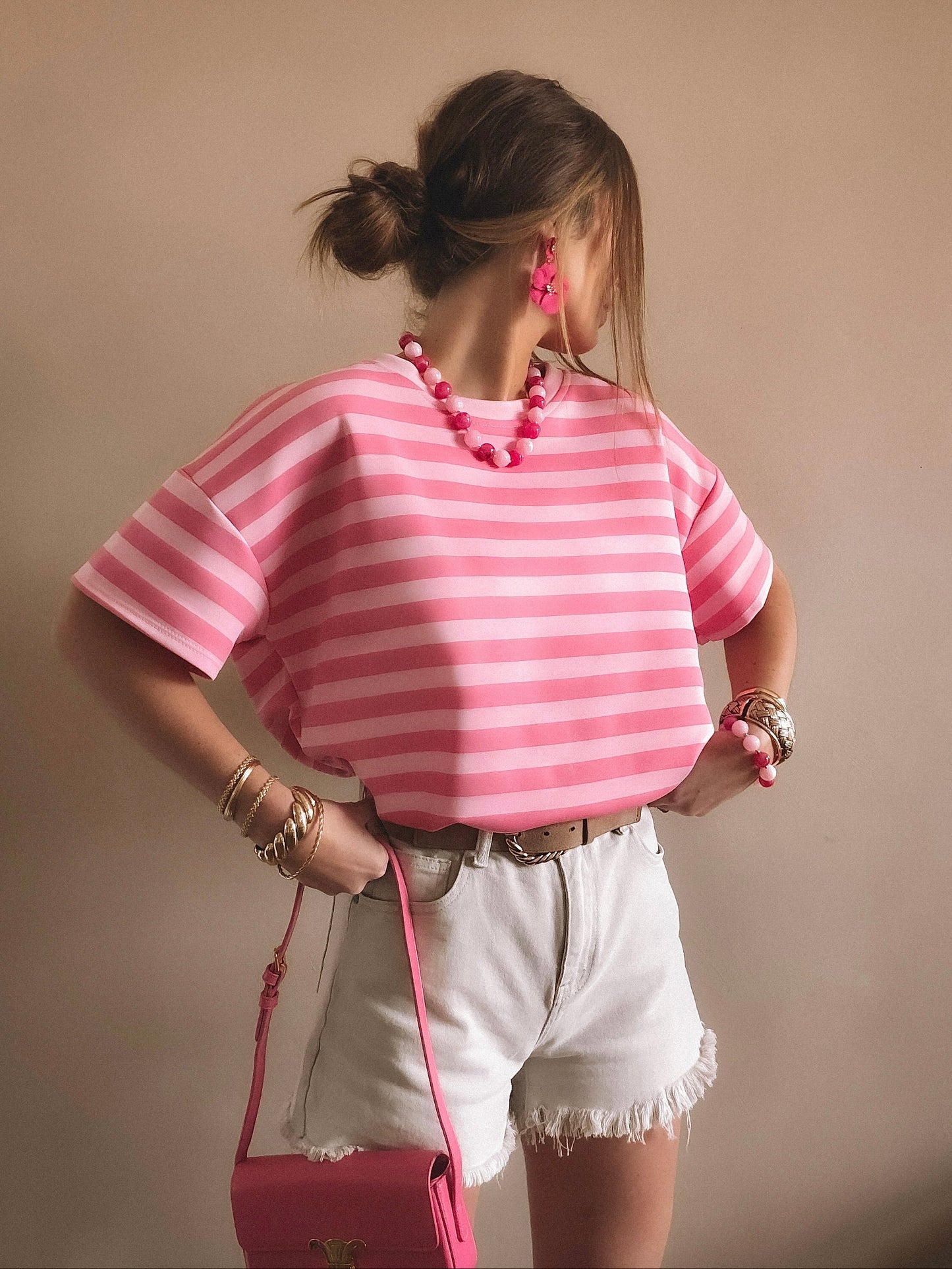 T-Shirt Alix Rayures rose