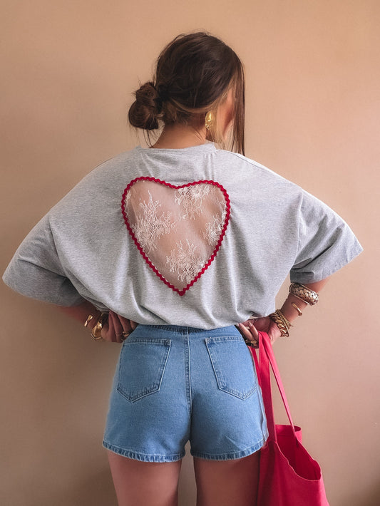 T-Shirt Amour Gris