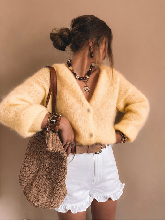 Gilet Melba Jaune KID MOHAIR