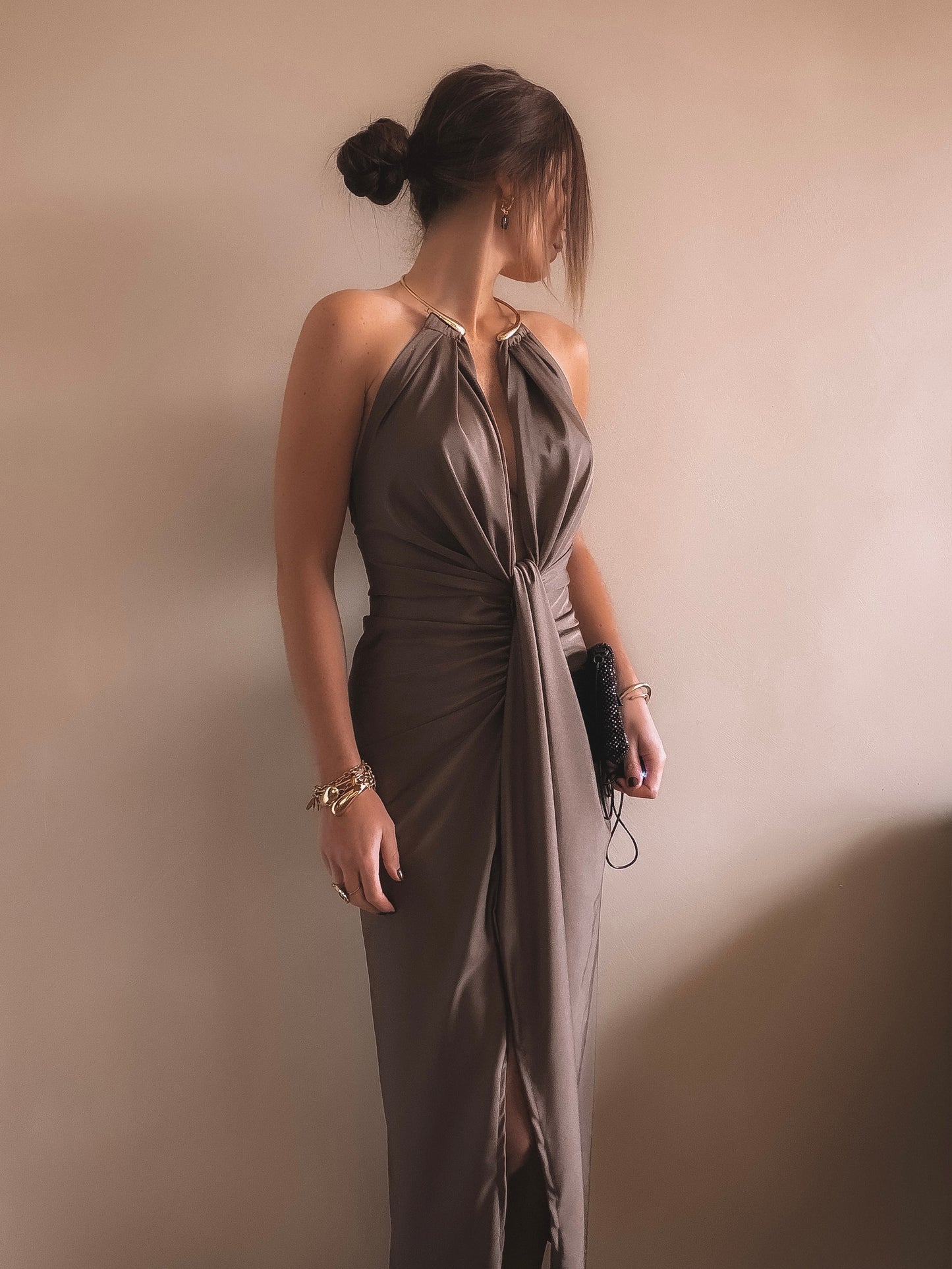 Robe Dos Nu Luna Taupe