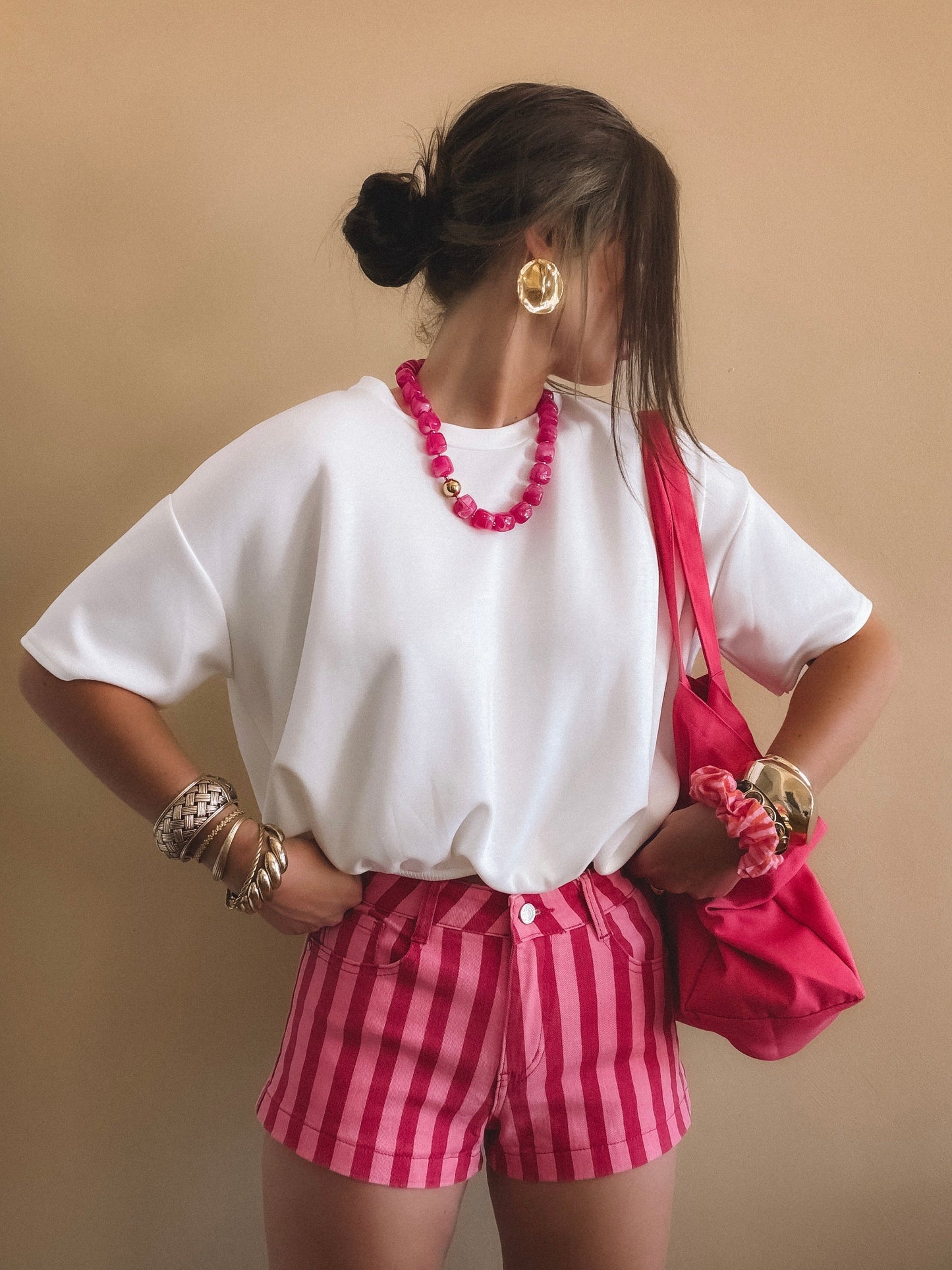 Short Rosa à rayures