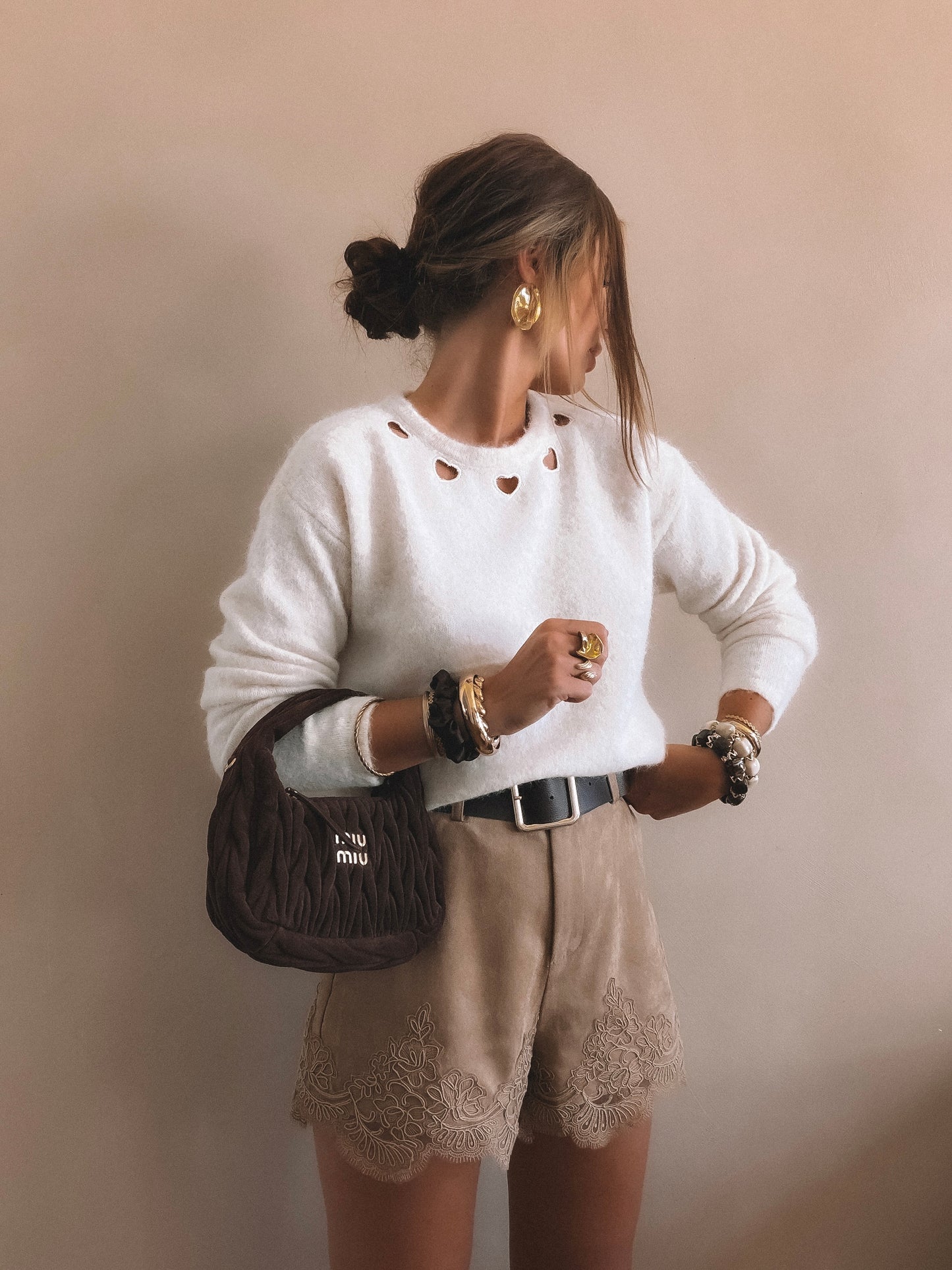 Short Taupe en suédine Cassie