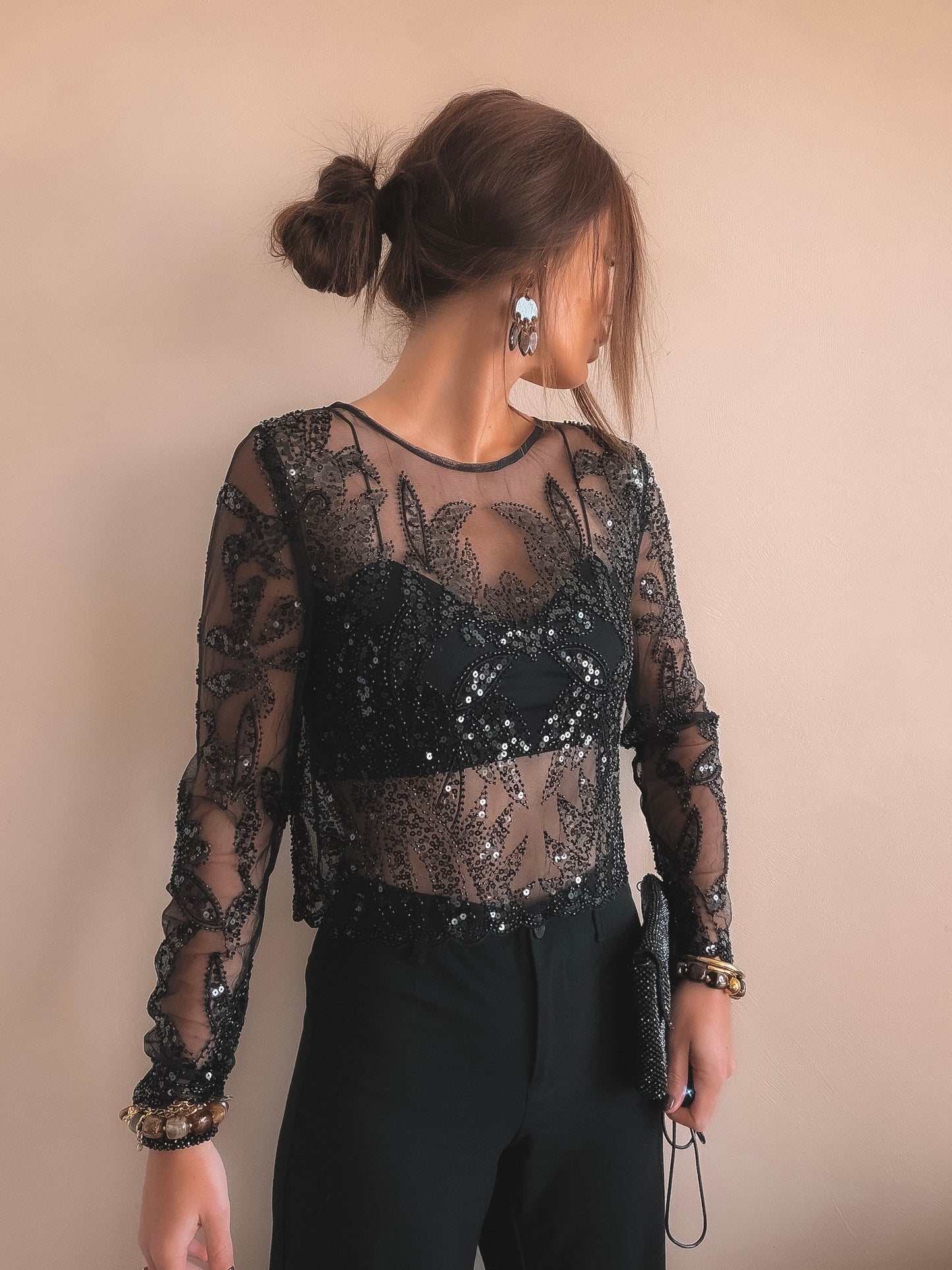 Blouse Mila Sequins noir