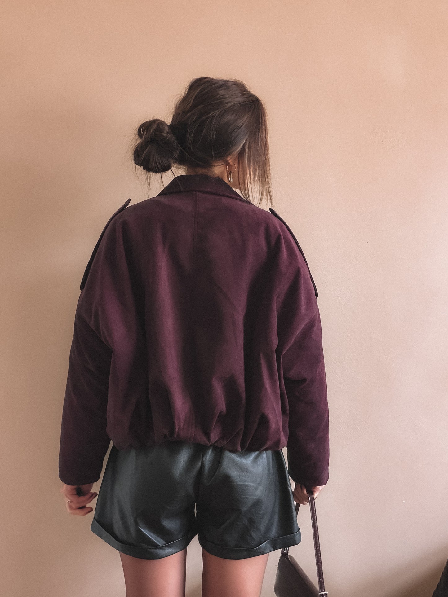 Veste Ruby Suédine Bordeaux