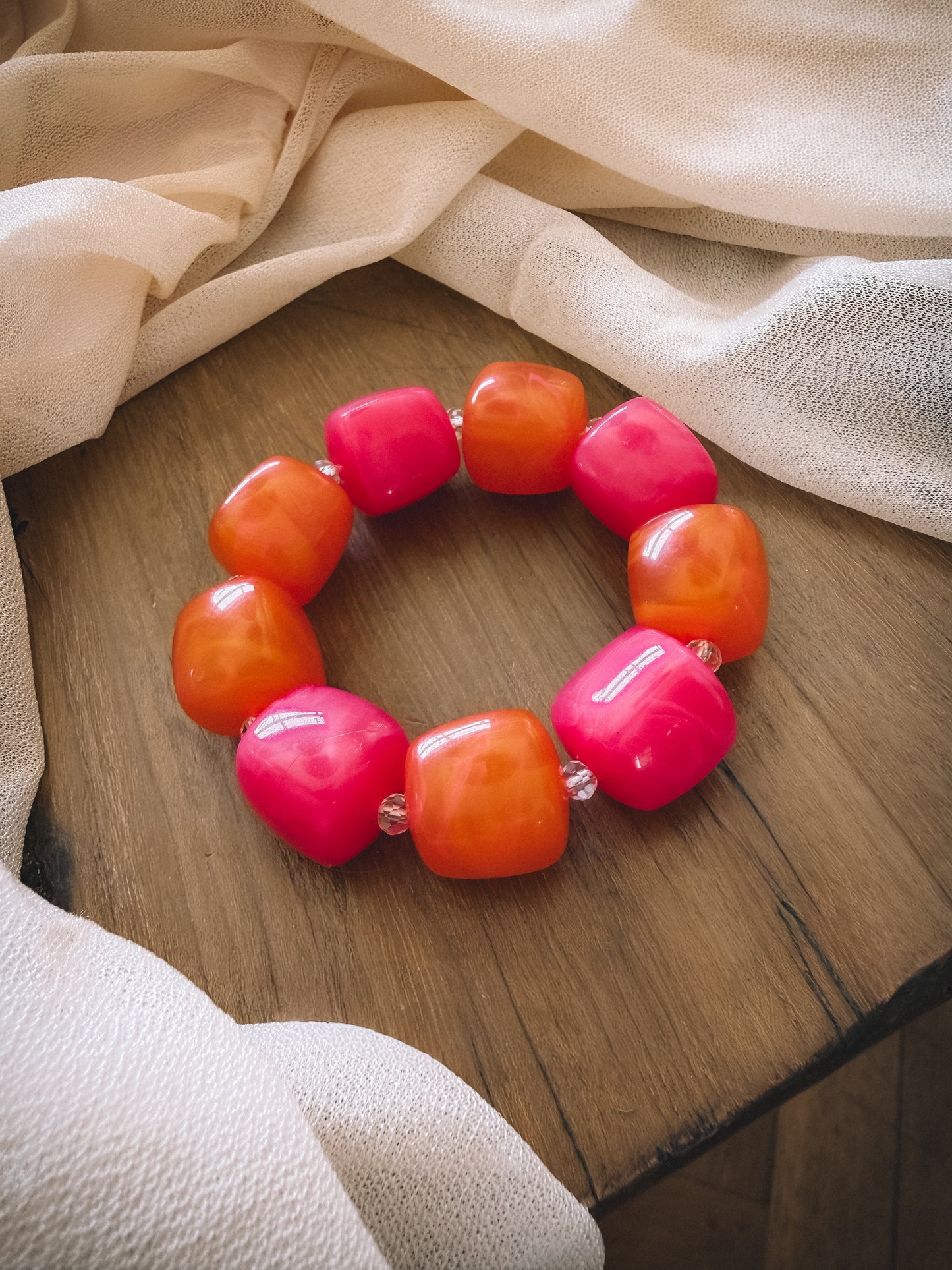 Bracelet Sunset Rose et Orange