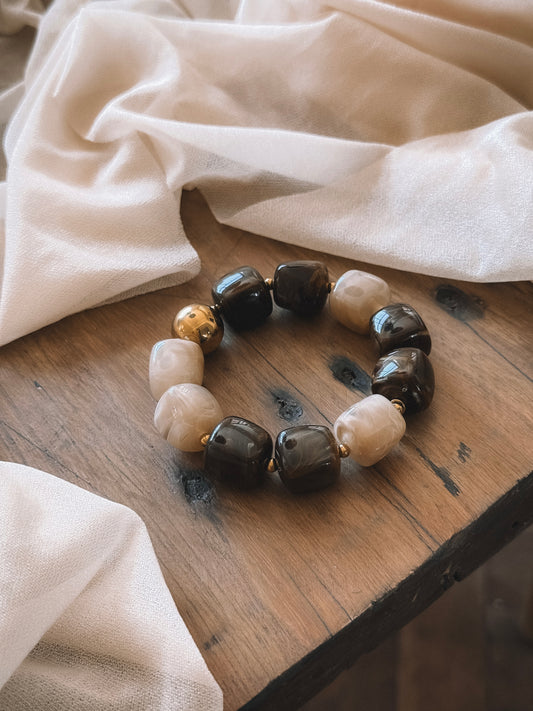 Bracelet Miela Marron et Beige
