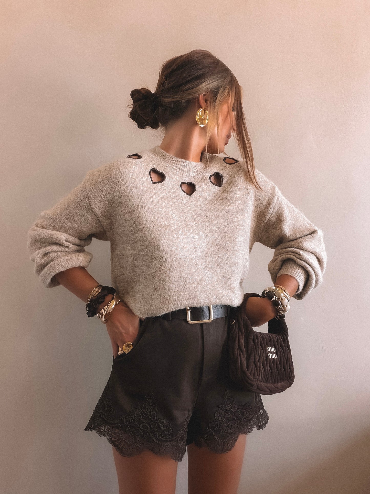 Short Marron en suédine Cassie
