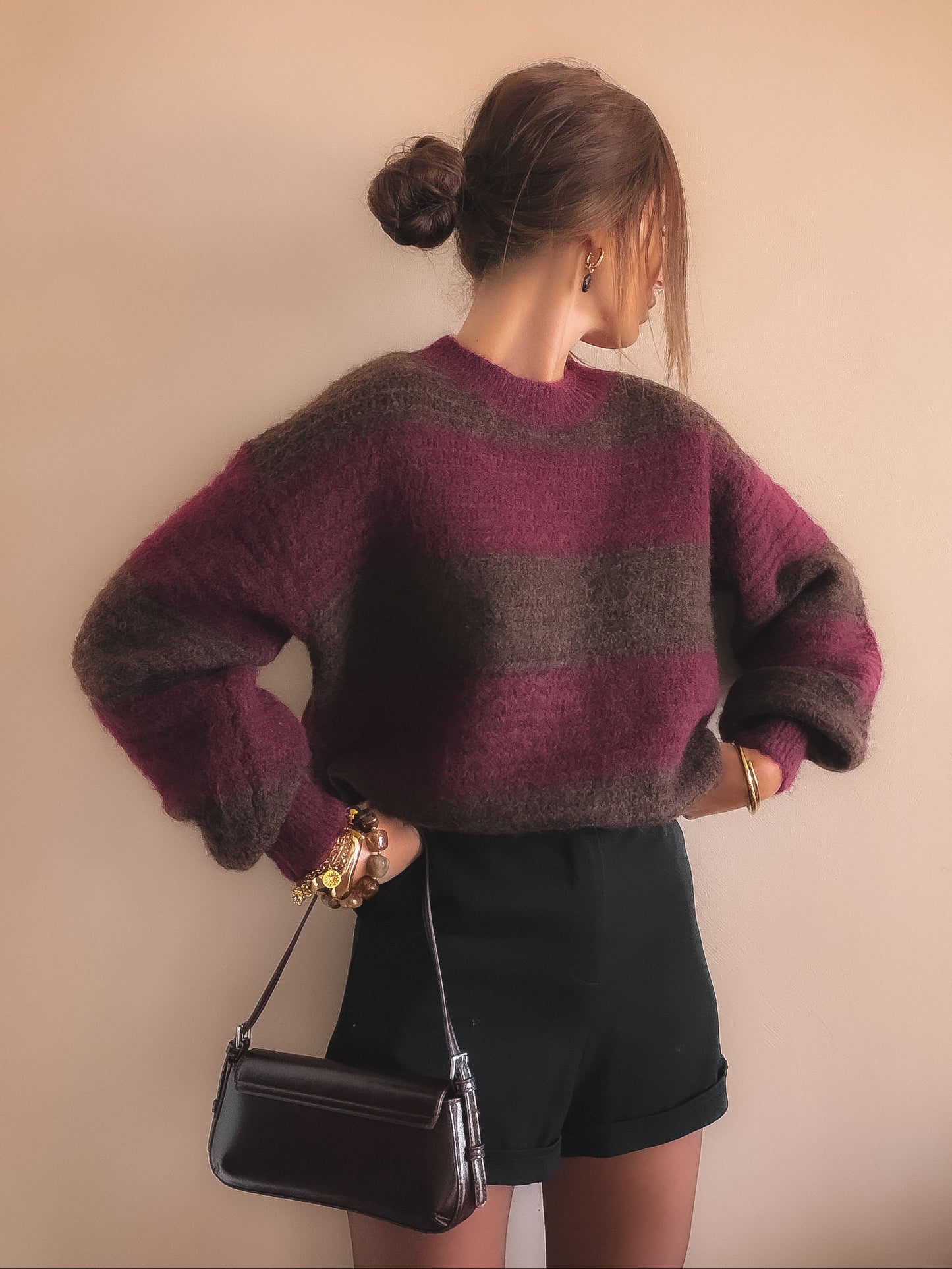 Pull Adelia Rayures bordeaux