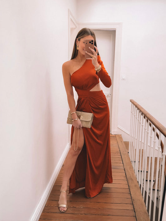 COLLECTION CEREMONIE - Robe Juliette Terracotta (PRE COMMANDE, livraison 7 avril)