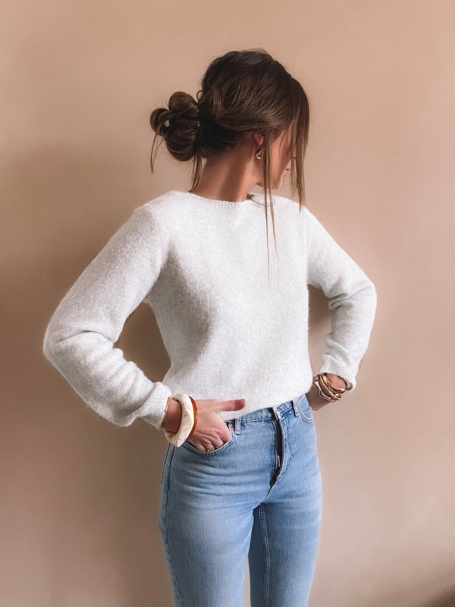 Pull Alia gris dos nu