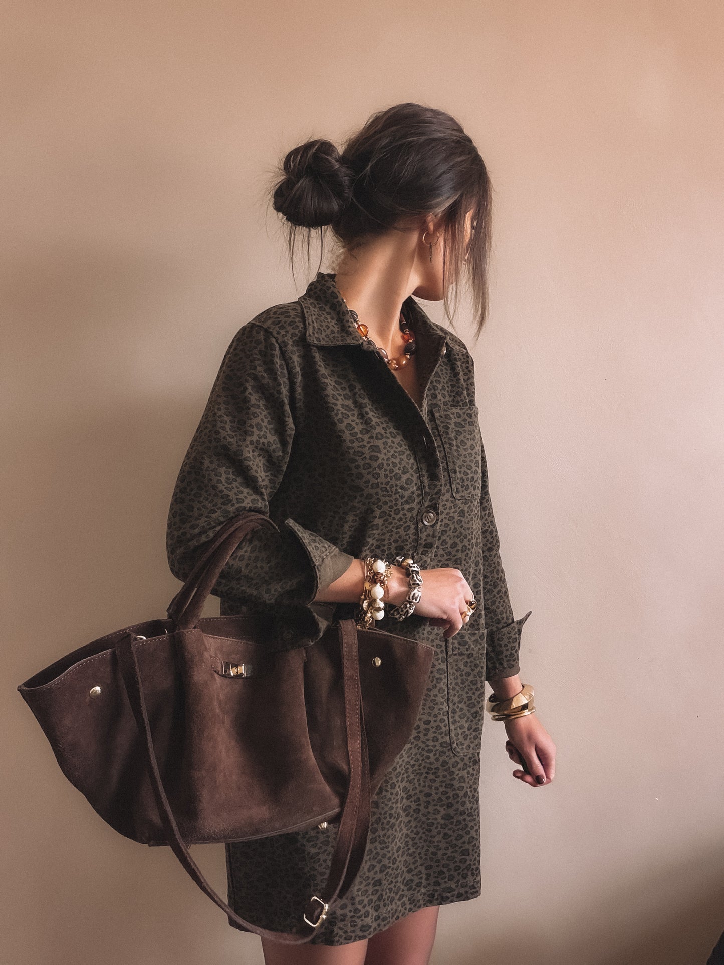 Robe en jean Ines Leopard