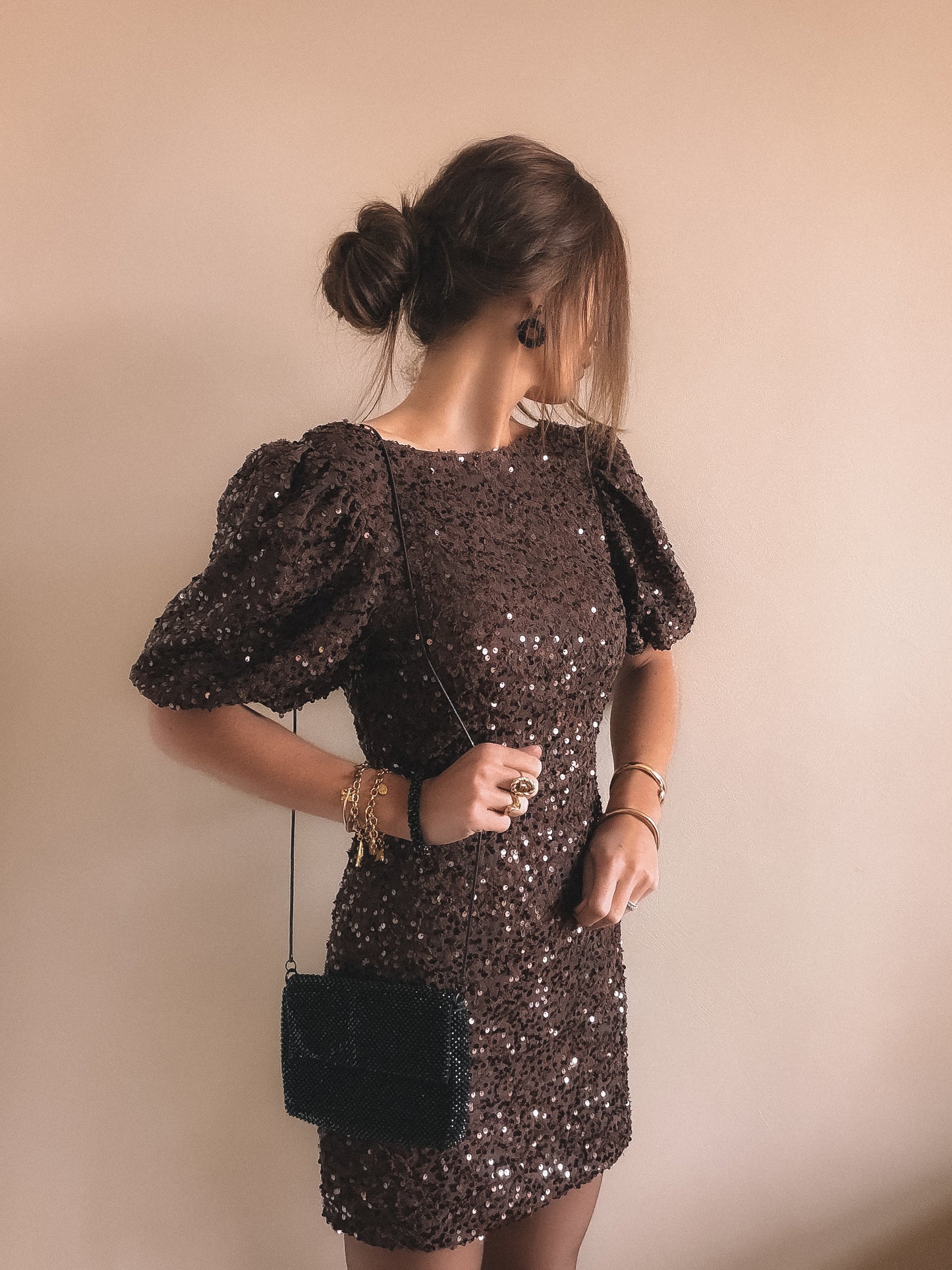 Robe Talia Dos Nu Marron