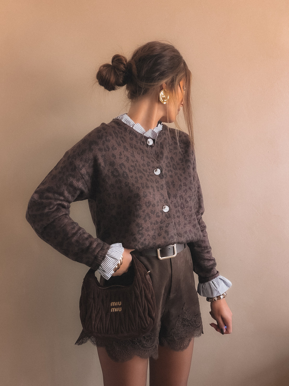 Gillet CÉLESTE léopard marron
