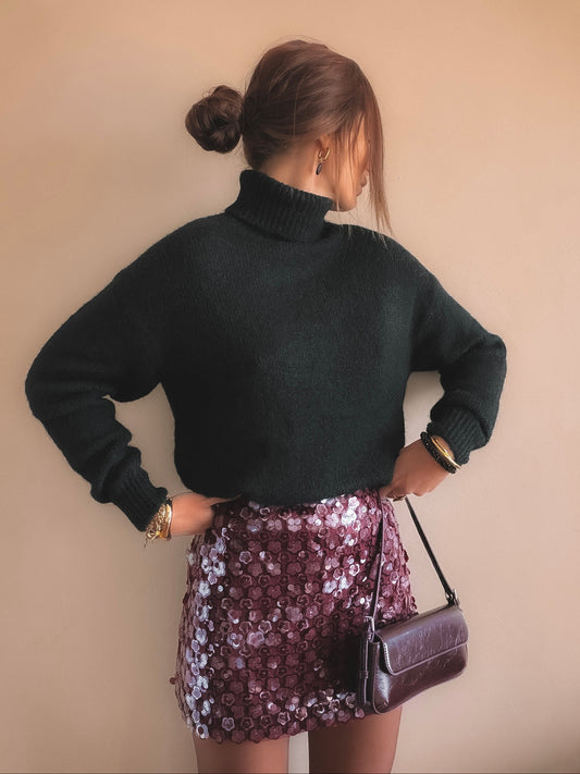 Jupe Ilya sequins Bordeaux