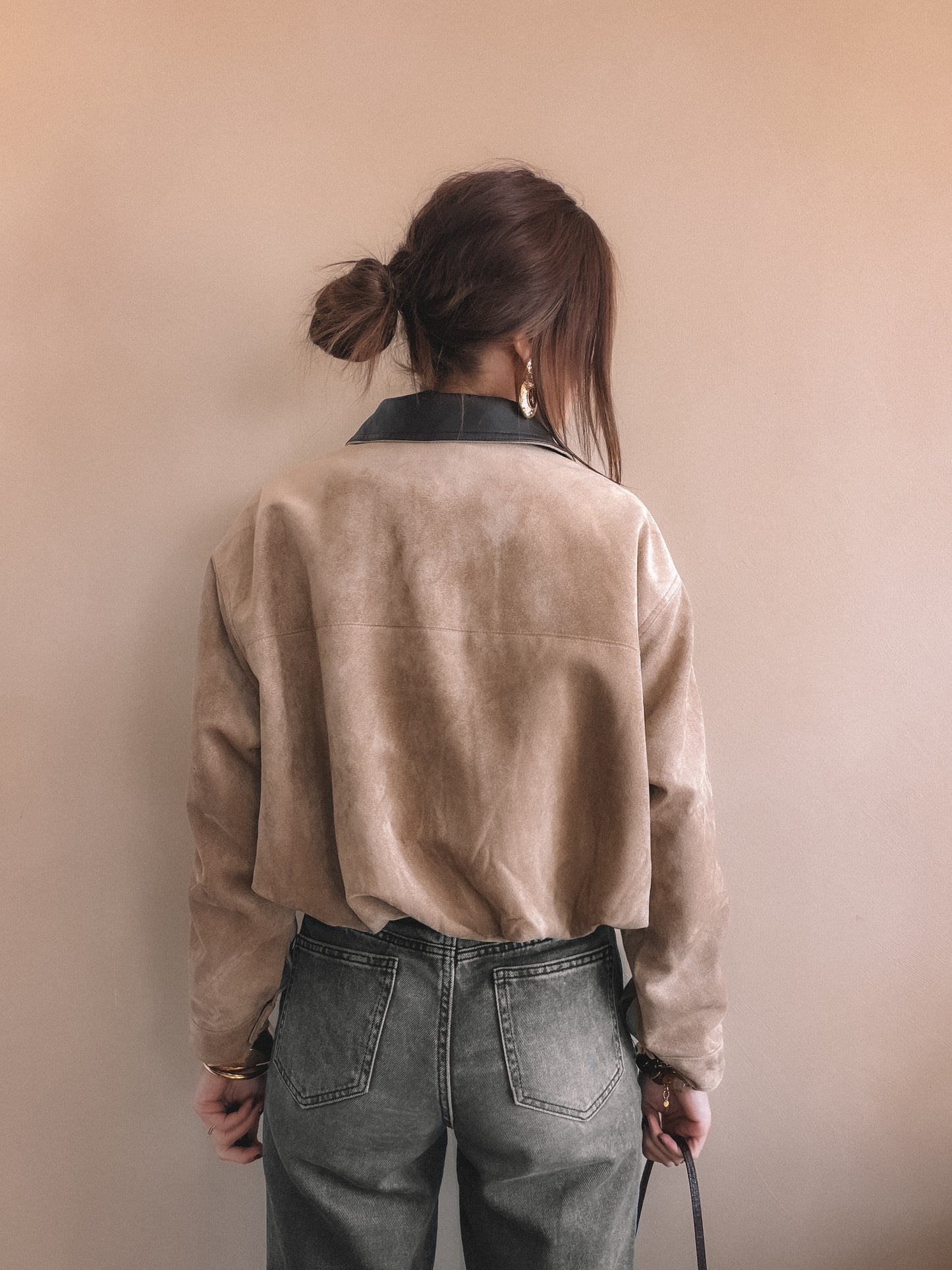 Manteau Thais Camel Suédine